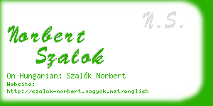 norbert szalok business card