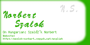 norbert szalok business card